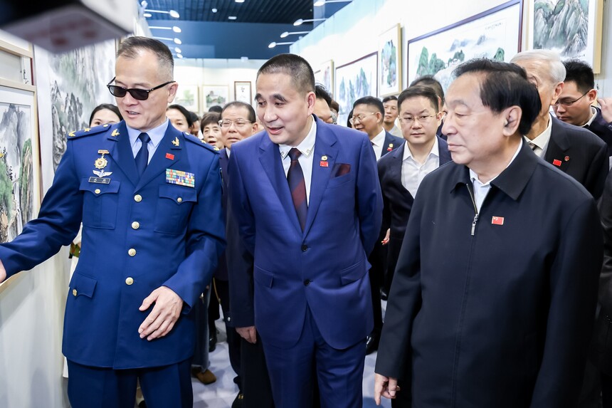 1727798404643516.jpg 武鹏、程炯陶庆祝新中国75华诞书画展在京开幕(图9)